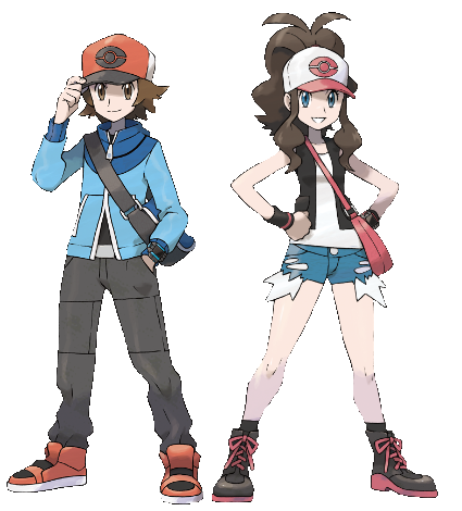 Dies sind Warren und Lotta, die Spielcharaktere aus Pokémon Schwarz und Weiß.
